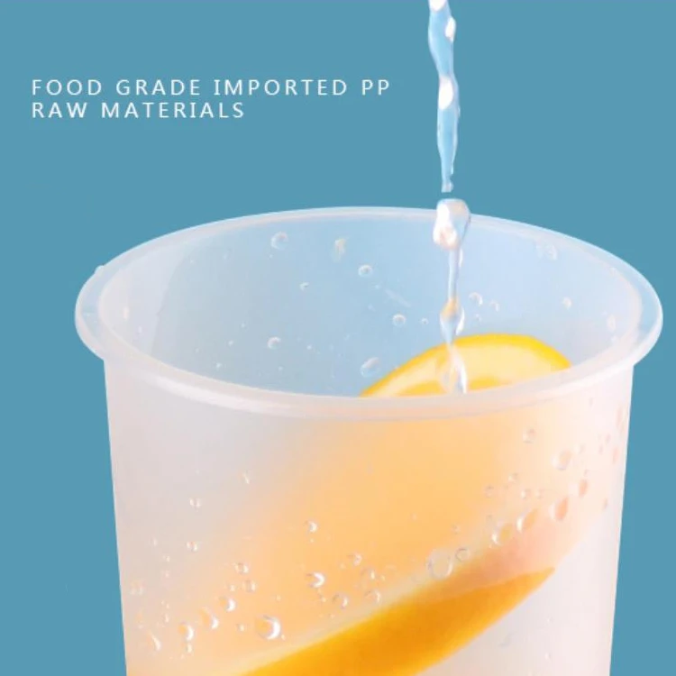 Customized Logo 95mm Clear Disposable Plastic U Cup Boba Bubble Milk Tea Cup