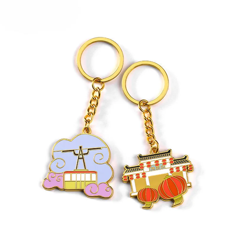 Custom Keyrings Logo Letter Personalized Soft Hard Enamel Badges Keychain Custom Metal Zinc Alloy Key Ring Keychain
