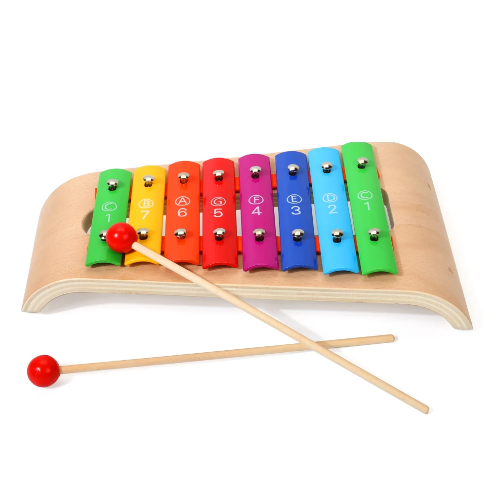 2023 Early Education Rainbow Musical Instrument Preschool Wood Metal Xylophone Gift Toy For Kids