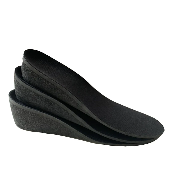 High Quality PU Foam Height Increasing Insole Black Light Weight Lift Insoles for 3CM4CM5CM