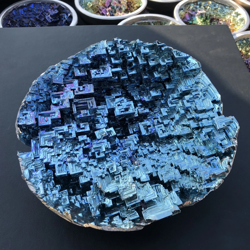 Wholesale Beautiful Rough Stone Natural Blue Mineral Bismuth Ore Crystal For Decoration