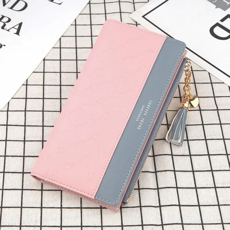 Fashion Design Long PU Leather Ladies Card Holder Purse Women Teen Wallet