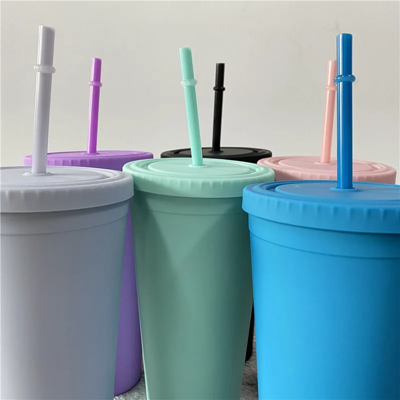 Unique wedding wholesale blank BPA Free Matte Finish Reusable 22oz Pastel Colored Double Walled Plastic Tumblers