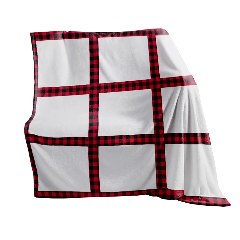 Subbank, фланелевое одеяло с принтом на заказ, оптовая продажа, Красная клетка, 9/20 панель, сублимационная печать, пустое одеяло