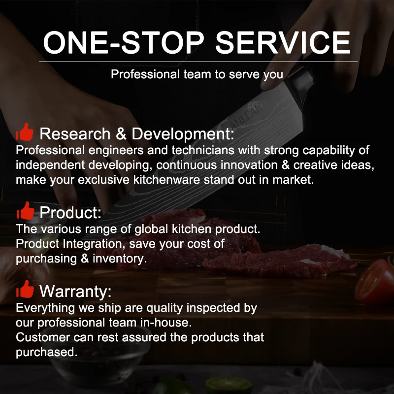 Color Non-stick double wave blades 5-PCS Stainless steel chef kitchen knife set