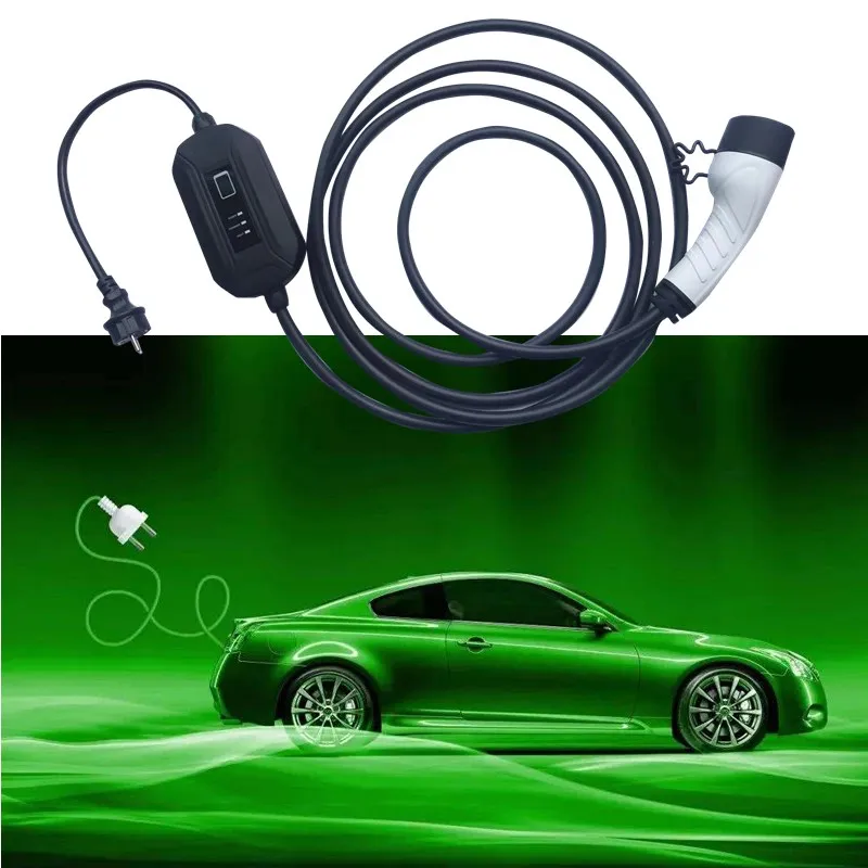 J1772 8A 16A 32A 40A регулируемый ток Тип 2 ev зарядный кабель с задержкой запуска светодиодный