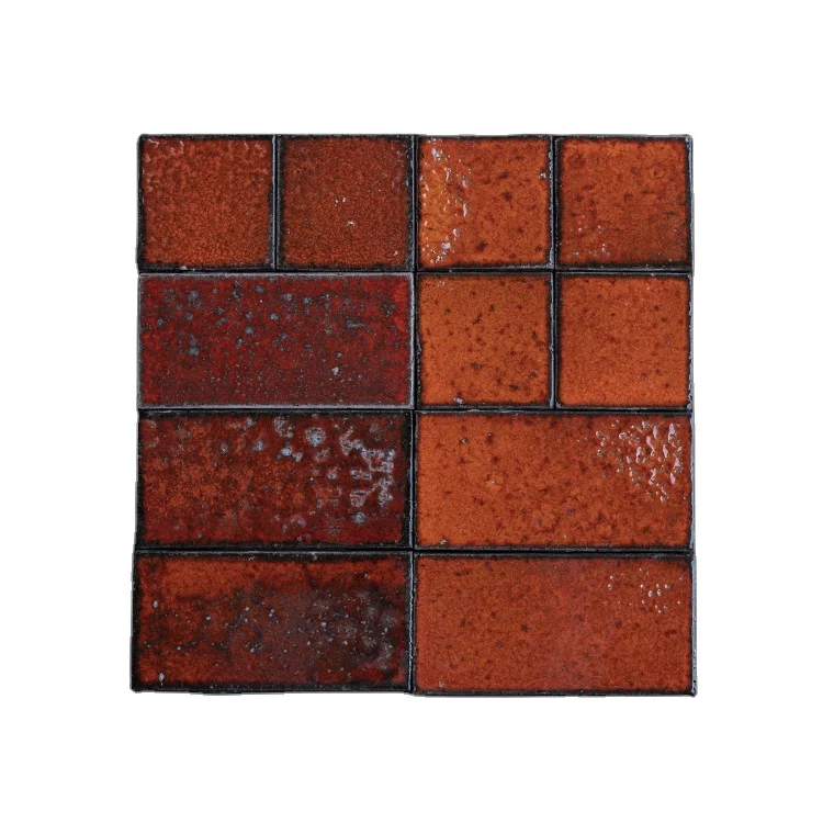 Красно-оранжевая плитка на заказ 10x10 см настенная для кухни и ванной комнаты 6-дюймовые стены ресторана Роскошная антикварная отеля
