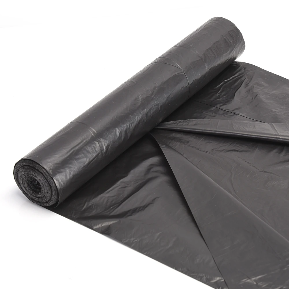 Heavy Duty 3 Mil Black Contractor Garbage Bags Good Quality Management Stand-Up PET Plastic Big Trash Dumpster Rubbish Packaging