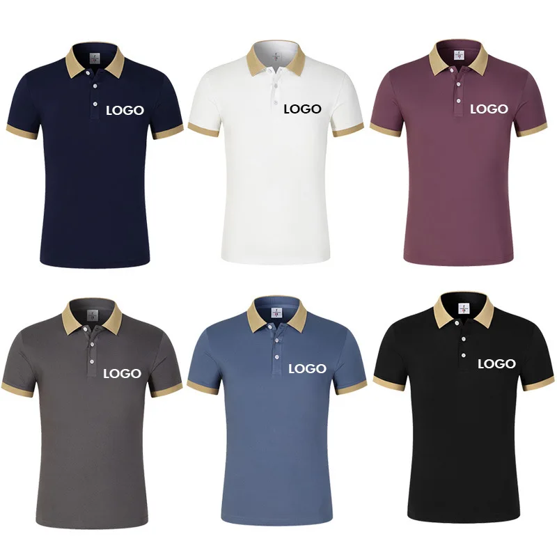 T Shirt Polo Shirts Camisetas De Hombre Al Por Mayor Chinese Collar Custom Summer 100 Cotton for Men Short Sleeve Knitted Fabric
