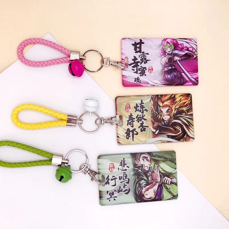 10.5*6.5cm 9 designs Acrylic double-sided printing Anime Demon Slayer Bus Card Case School Meal Plastic Card Holder