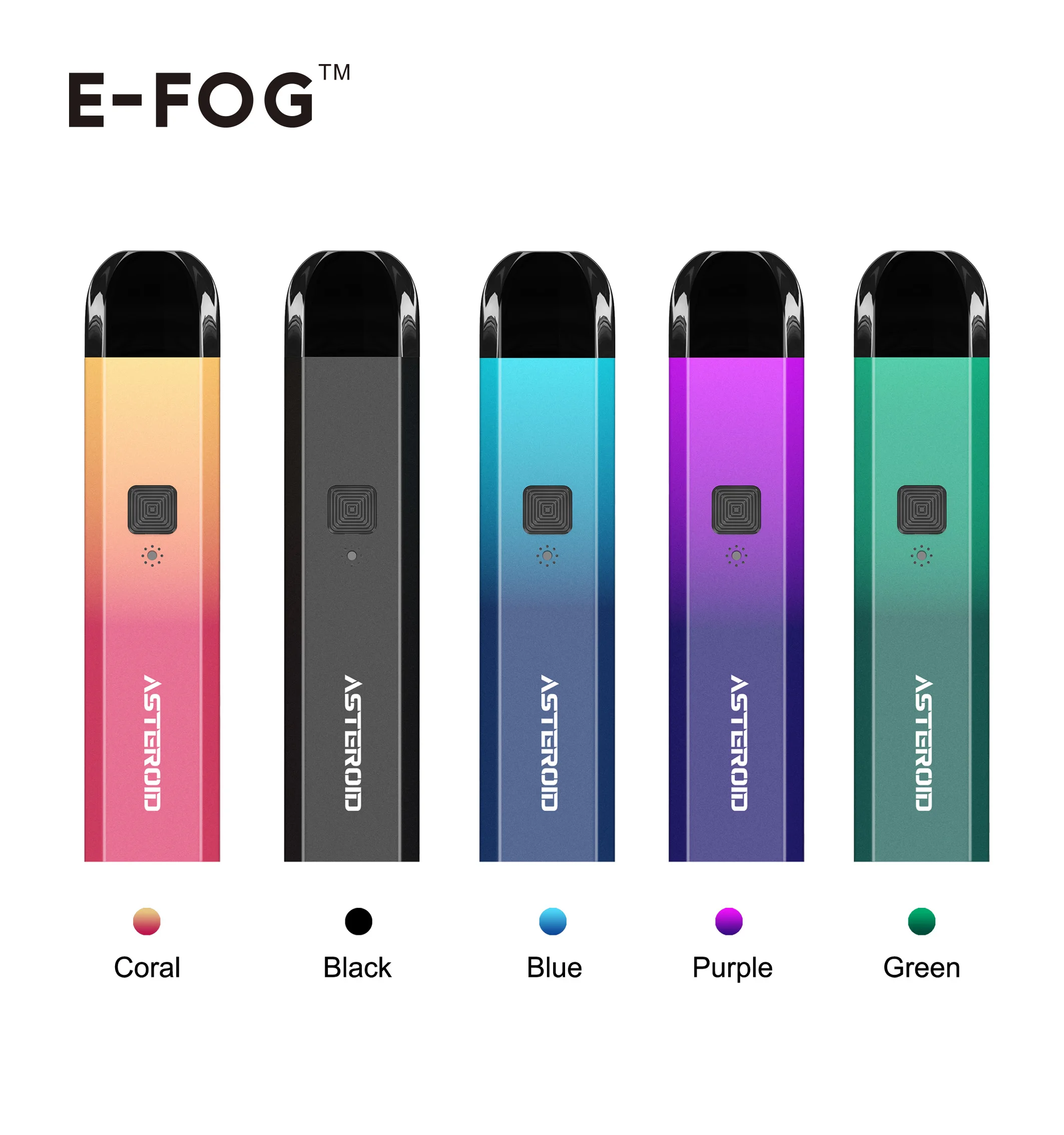 Factory Wholesale E-FOG 2ML Vape Refillable Cartridge 900mAh Asteroid Pod System Kit