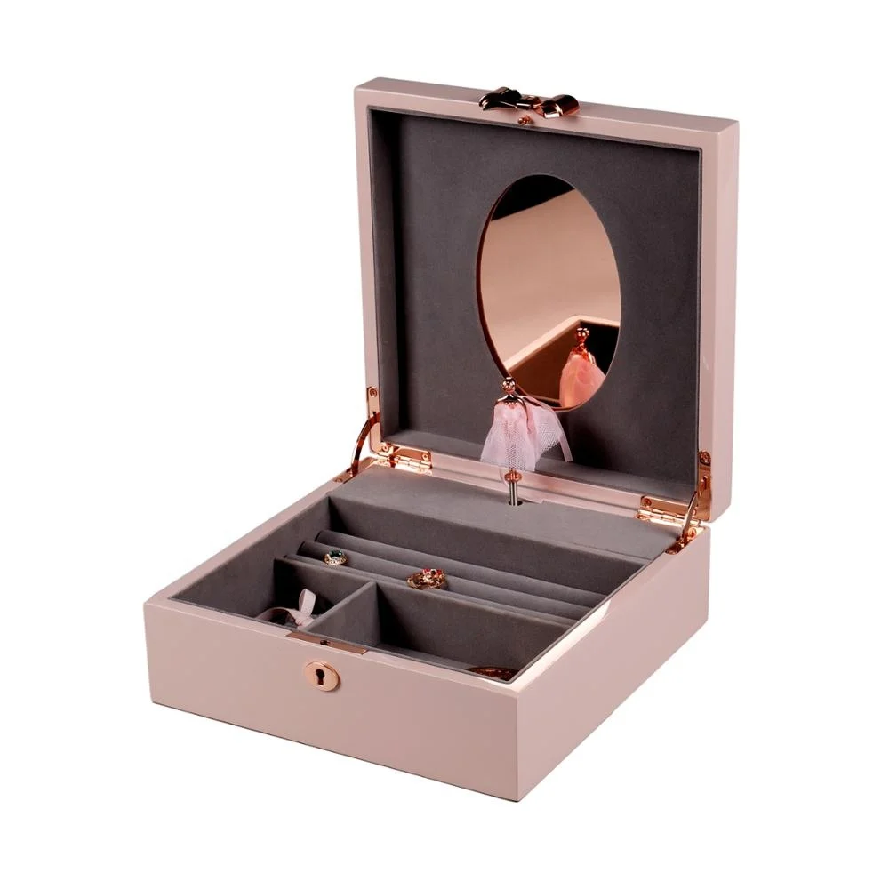Luxury Wooden Musical Gift Jewelry Storage Box With mirror