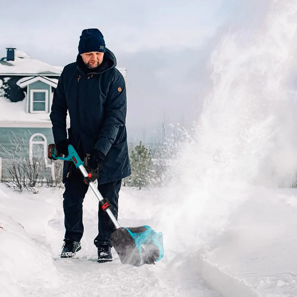 ONEVAN 2500W Brushless Electric Snow Plow 250mm Snow Sweeper Cordless Snow Shovel Clean Street Courtyard For Makita 18V Battery