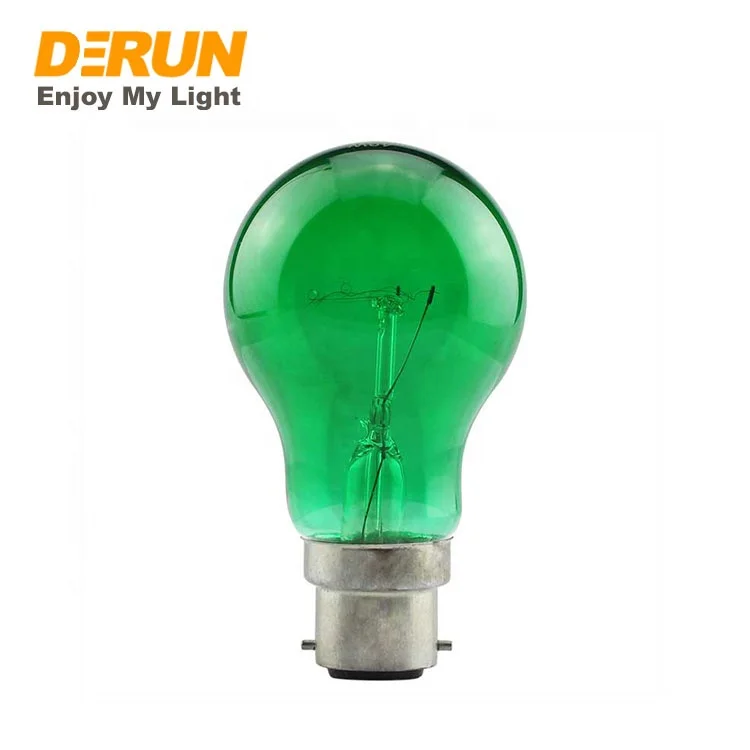 A19 A60 25W 40W 60W 127V 220V 240V B22 E26 E27 Double Filament Colorful Incandescent Holiday Bulb with Double Filament INC-COLOR