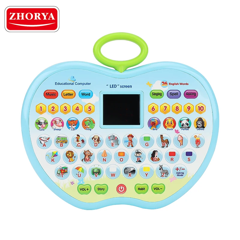 Zhorya kids educational intelligent LED screen computer children toy laptop learning english machine