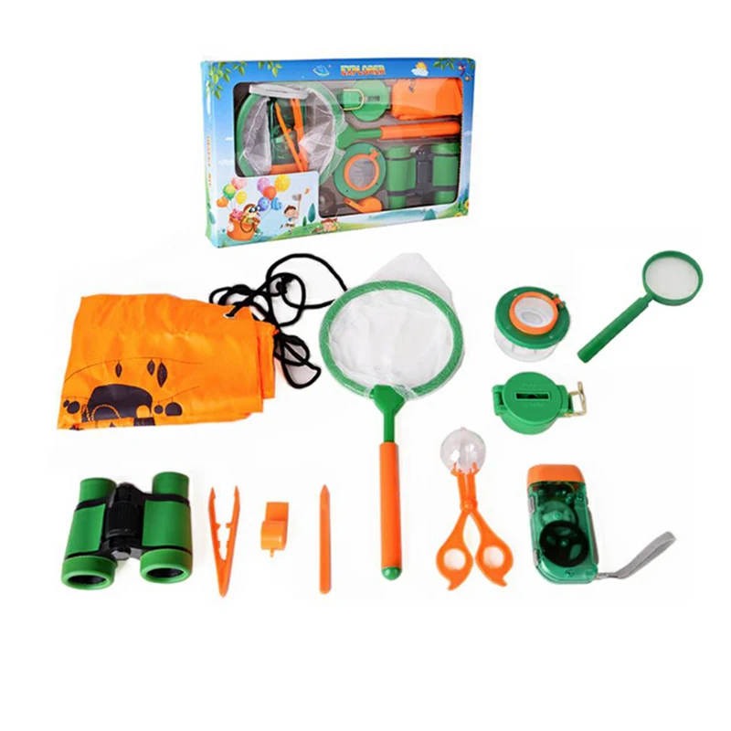 Kids Outdoor Adventure Camping Kit & Bug Catcher Kit with Fishing Net, Bug Viewer, Bug Catcher for Children Gift