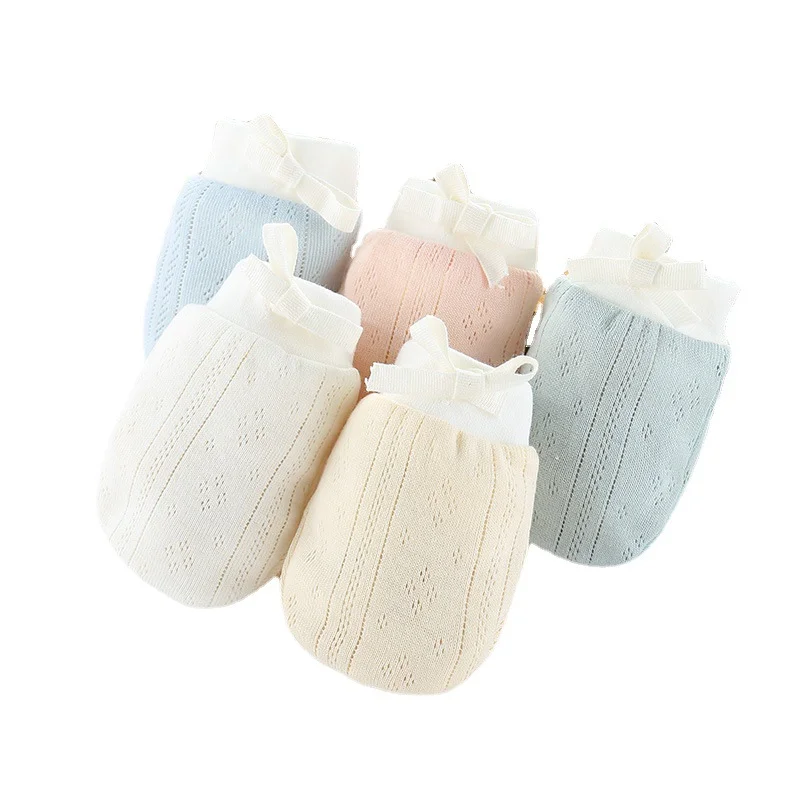 Newborn Adjustable Baby Cotton Gloves No Scratch Mittens For 0-6 Months Boys Girls Soft Infant Gloves