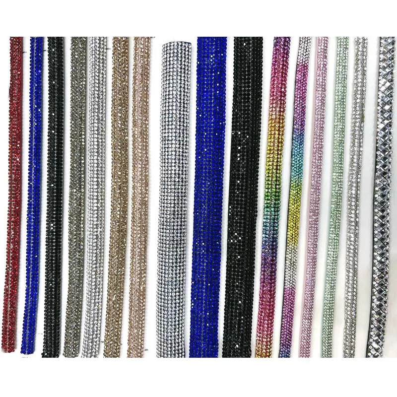 Hot Sale Rhinestone Cotton Cord String Tube Rope Tape For Shoe Decoration