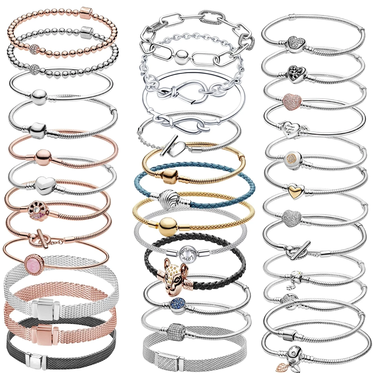 Customize personal bracelet 925 Sterling Silver Snake Charm Bracelet fashion Jewelry bracelets with logo