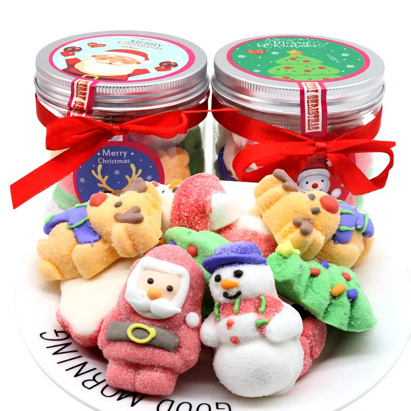 Manufacture Wholesale Colourful Christmas Candies Cartoon Snowman Shape Christmas Cotton candy