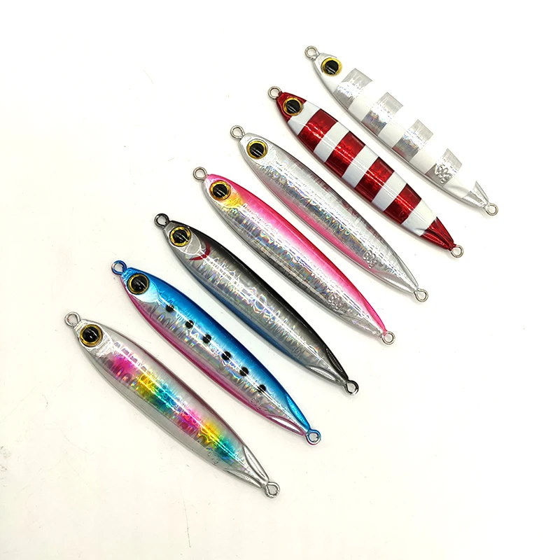 Оптовая продажа, свинцовый металлический джиг, приманка для джиггинга с медленным шагом, светящаяся рыболовная приманка, снасть для морской воды, лодки