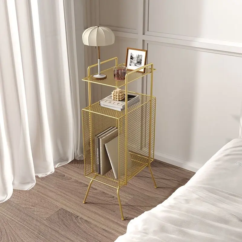 Book Rack Nordic Iron Art Book Newspaper Rack Storage Shelf Sofa Floor-to-ceiling Book Propaganda Bookshelf