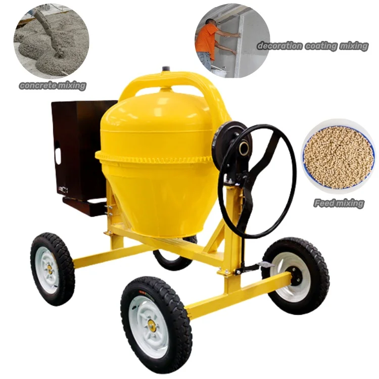 Electrical Cement Mixing Machine Small Concrete Mixer 350 Littr Four-Wheel Soil Mixer