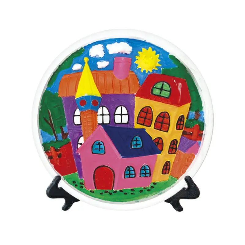 Wholesale DIY Plaster Painting Toys 3D Model Coloring Doodle Fruit Ocean House Stepping Stones Educational Toys For Kids