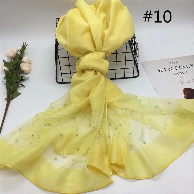 wholesale hot-sale organza pearl scarves dubai women hijab shawls soft cotton hijab