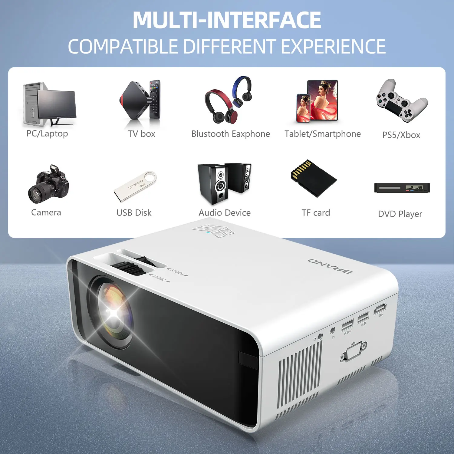 New Hot 1080p Projector 4800 High Lumen Cheap Native 720P HD LED LCD Portable Video Home Theater Projector Mini