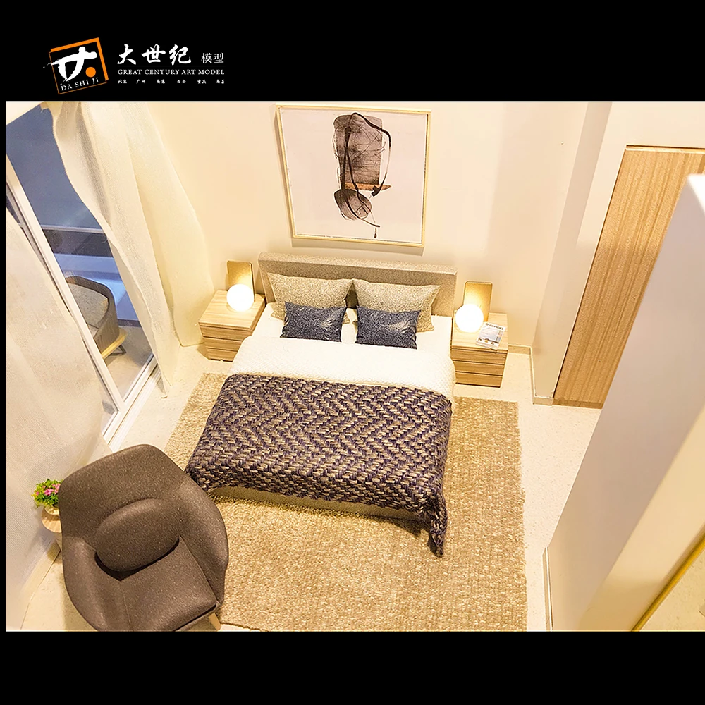 Two bedroom apartment model with furniture