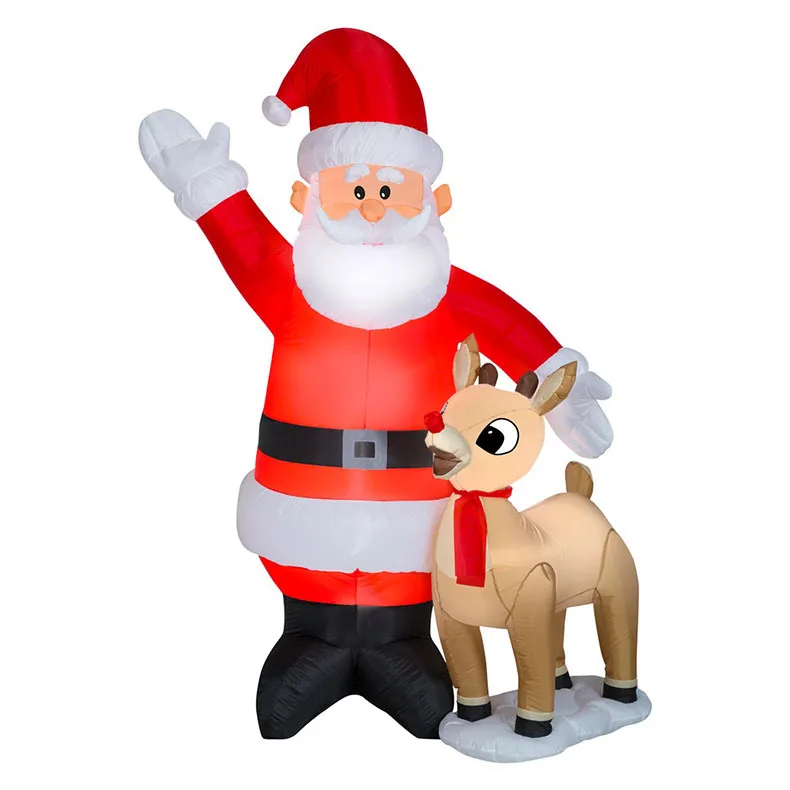 Wholesale Custom Inflatable Santa Decor Bar/Amusement Park Products/Outdoor Santa Claus Doll New Years Navidad Party Props