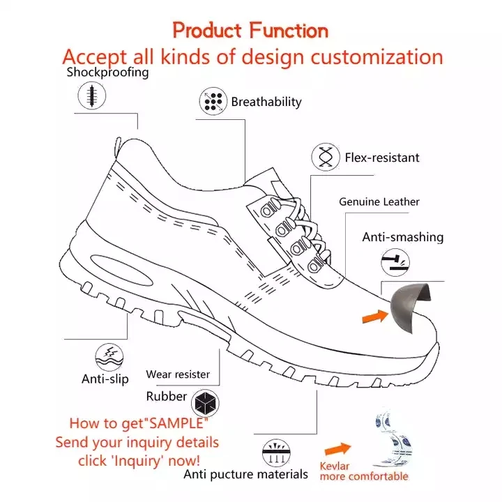 Оптовая продажа, женские туфли со стальным носком на заказ, нескользящая рабочая обувь, мужская легкая дышащая защитная обувь