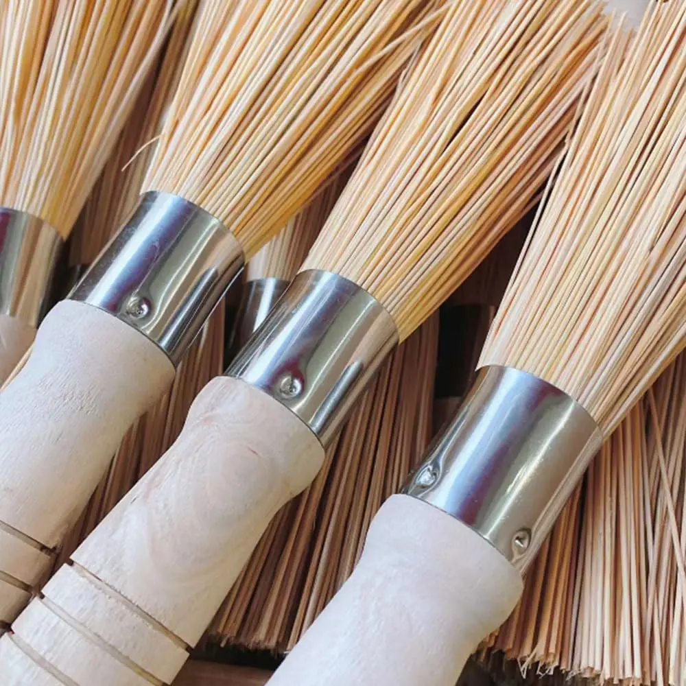 25cm Natural Bamboo Kitchen Cleaning Brush for Pot Bowl Broom Cleaning Durable Household Cleaning Brushes
