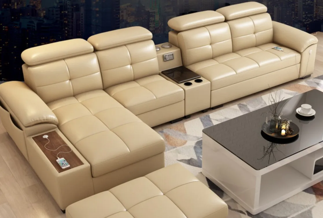 Lemon Noble Royal Style Leisure Modular Leather Sofa Comfortable Durable Deep Sofa Contemporary Sofa Set Luxury
