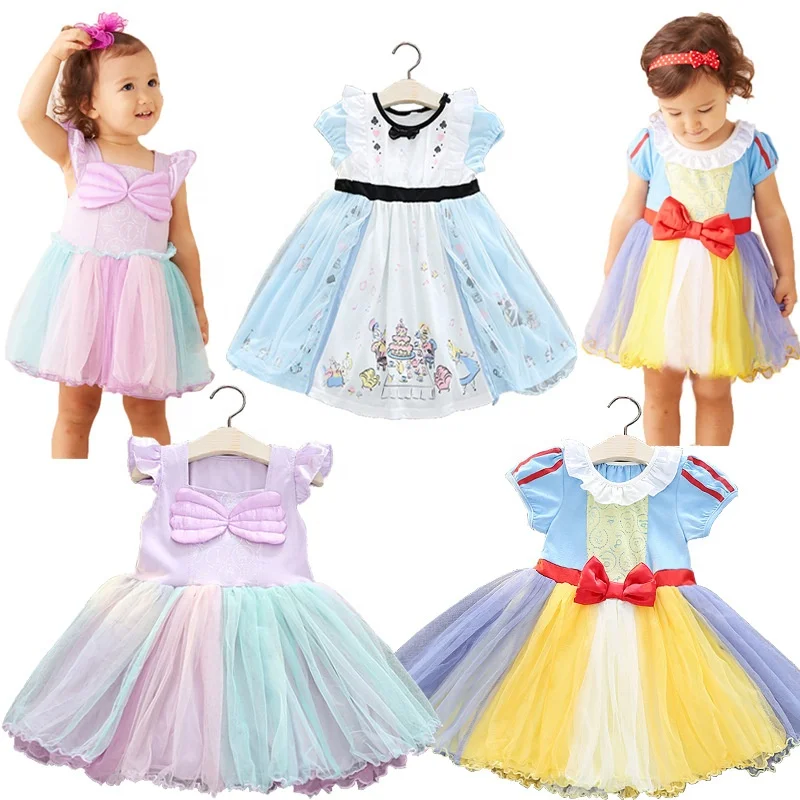 Carnival Cosplay Kids Party New Year Ariel Mermaid Baby Girls Summer Dress Costumes