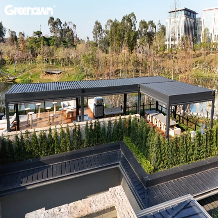 homes prefab houses Garden Buildings Outdoor Aluminum Louvered Pergola Gazebo Pergole Pergula Pargola Pavilion