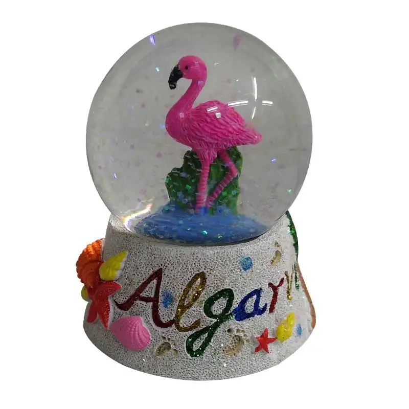 Лидер продаж, сувенирные блестящие водяные шары из полимерной смолы от производителя оригинального производителя, сувенирные изделия из полимерной смолы с изображением фламинго, животных, водный шар