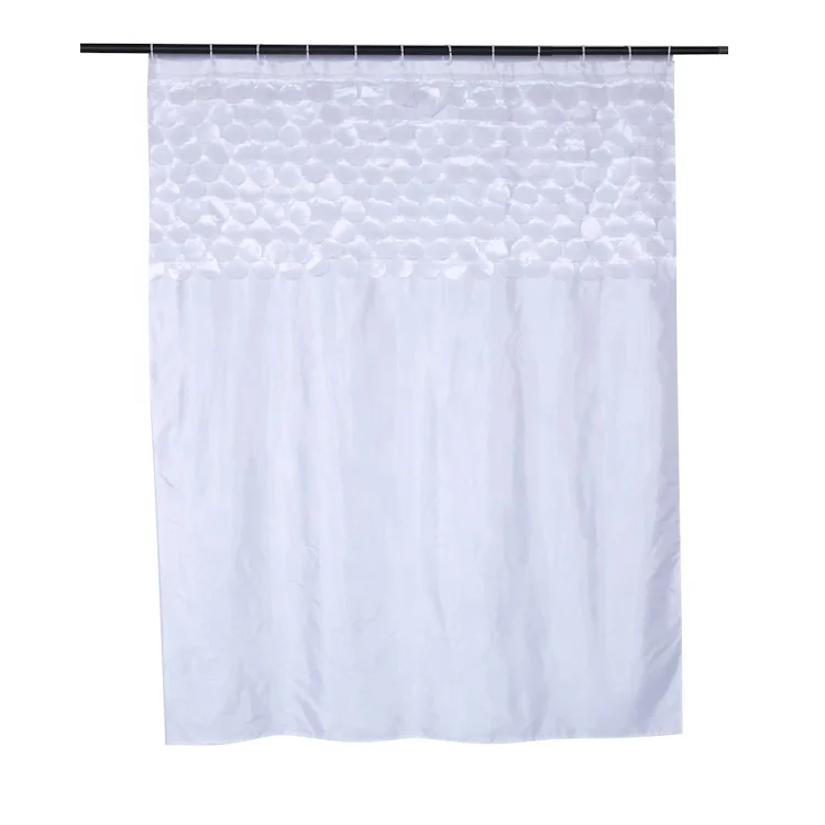 100% polyester 3D circle petal taffeta bathroom shower curtain white waterproof