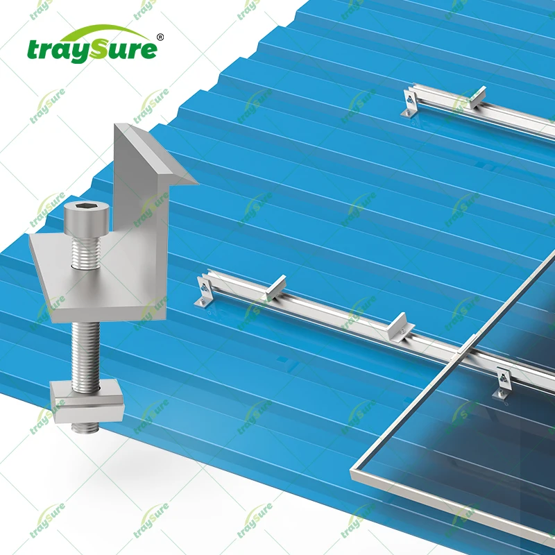 TRAYSURE Rooftop Solar Mounting System Customized Solar Panel Clamp Solar Panels Brackets Solar Mounting System