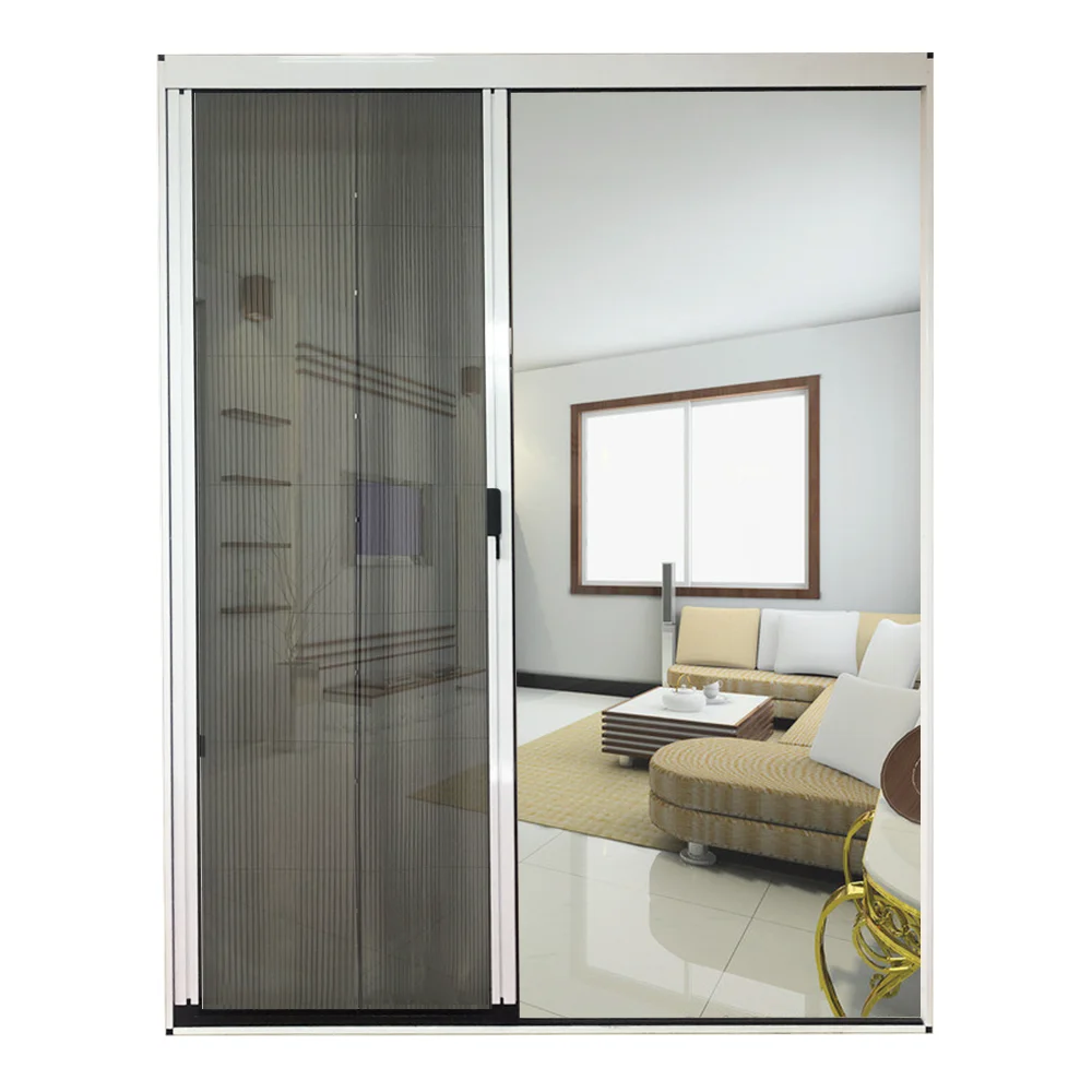 Light Weight Waterproof Aluminum Retractable Folding Fiberglass Screen Door Anti-mosquito Window Insect Screen Organ Type