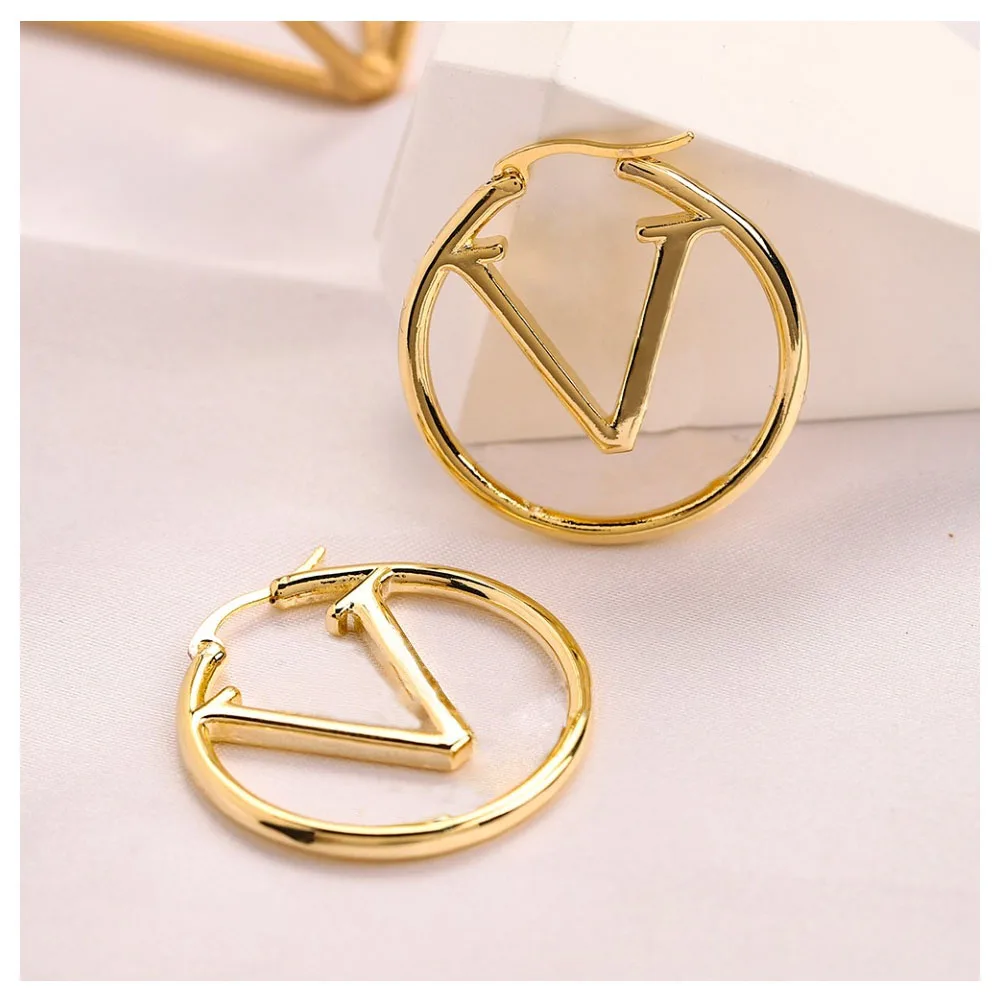 Designer 18K Gold Plated Retro Pendant Earrings Fashion Brand Vintage Style Copper Jewelry for Weddings and Parties