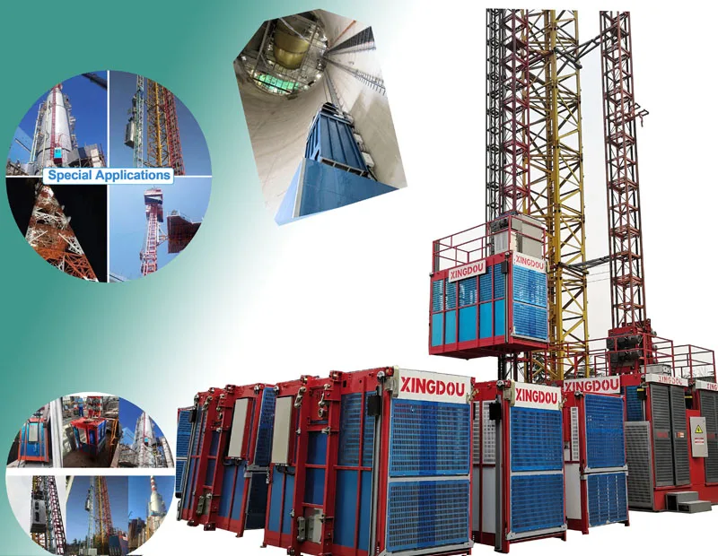 Double cage 4Ton construction hoist