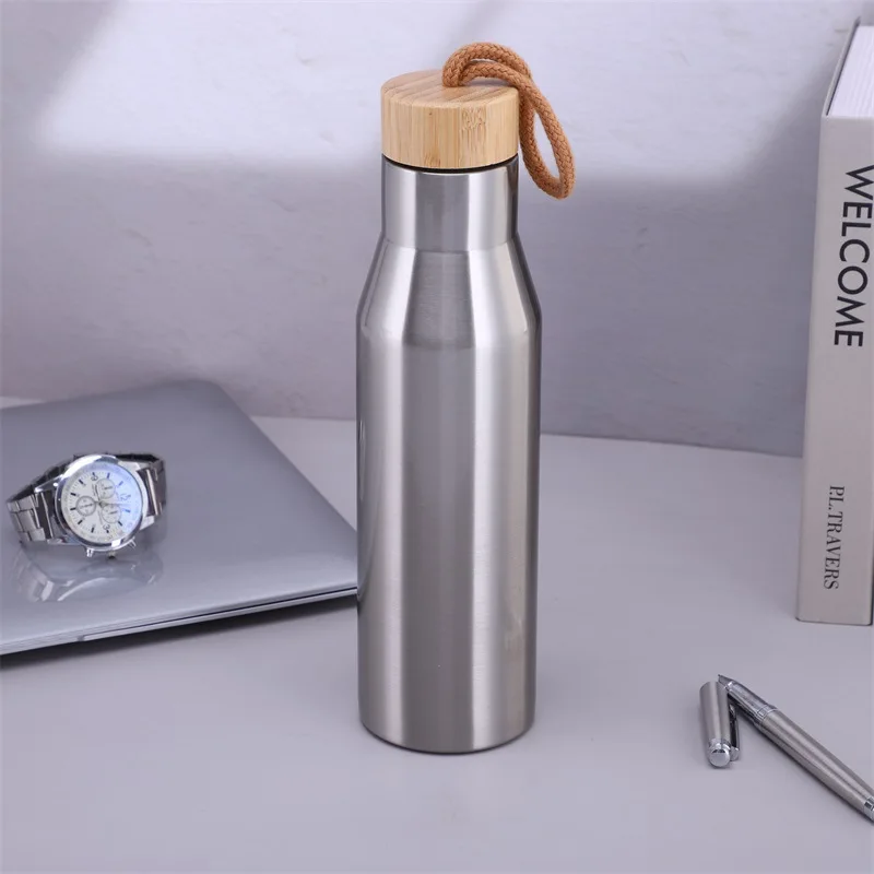 Feiyou Custom Logo 500ml Vacuum Insulation Cup 304 Stainless Steel Outdoor Sports Water Cup with Rope Stopper Cover