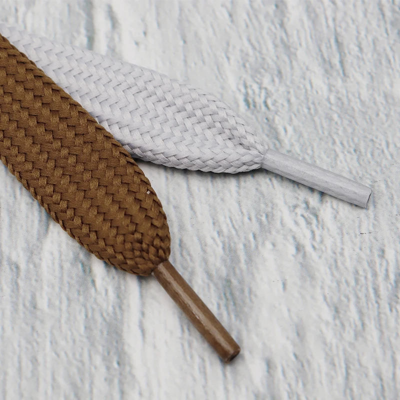 Custom 18mm Double Layer Thick unbreakable shoelace flat shoelace af1 shoes white thick shoelace for Sneakers with plastic bag