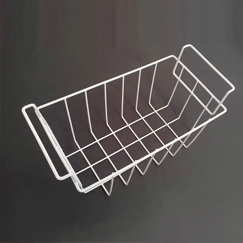 Large Rectangular Refrigerator Iron Wire Grid Baskets Metal Hanging Basket for Kitchen Freezer