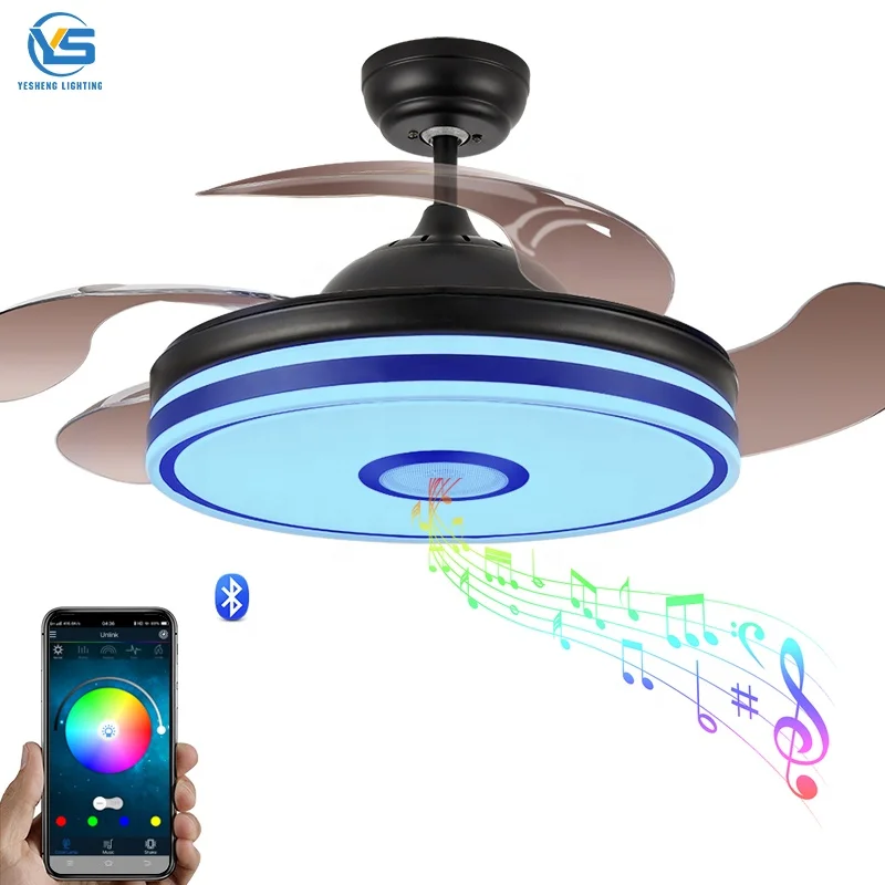 Ventilador de techo con luz светодиодные лампы 36 Вт мотор-редуктор постоянного тока y Altavoz 3 tonalidades memoria ООРА retractiles 6 velocidades пульт дистанционного