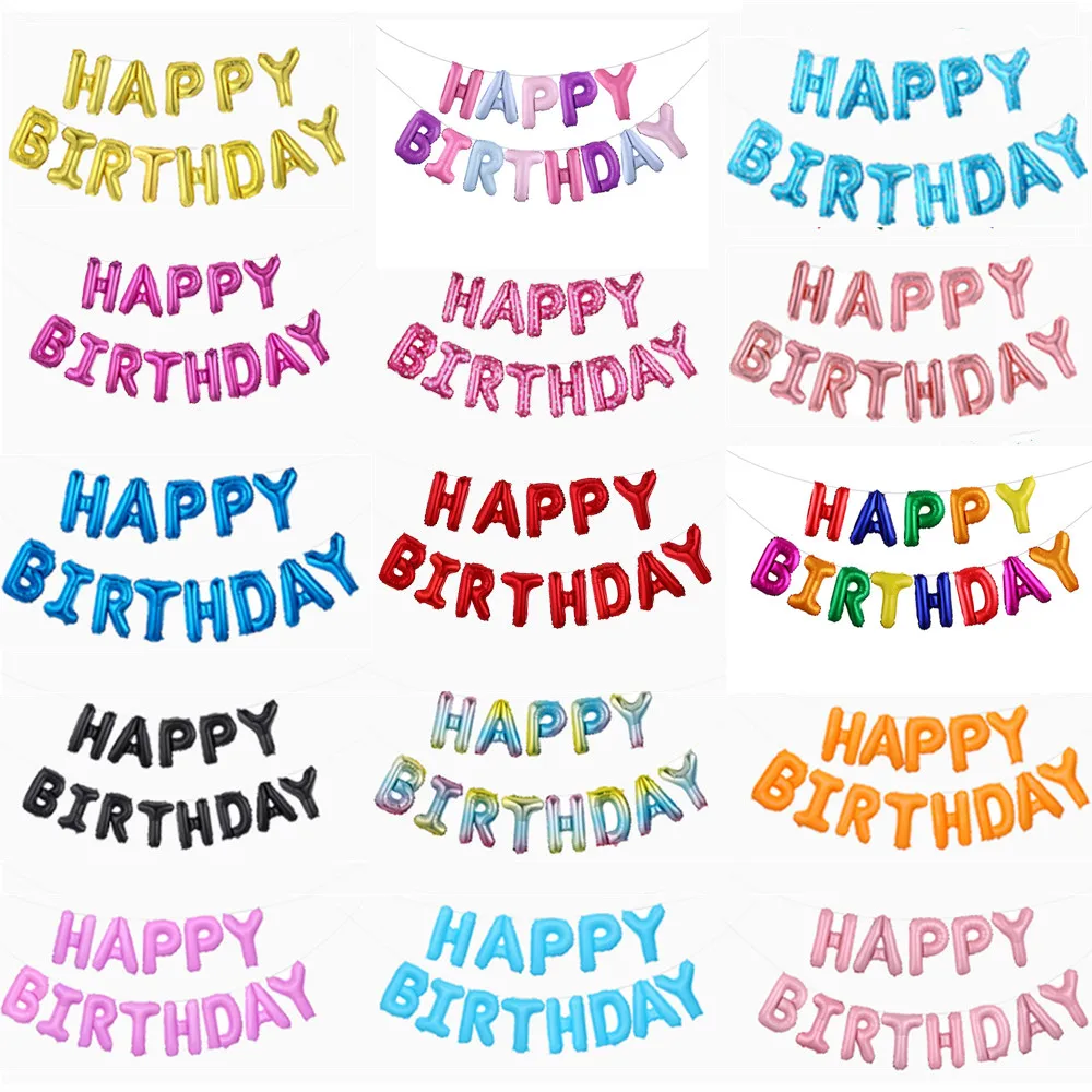 13 шт., украшения на день рождения, воздушные шары, розовое золото, буквы, фольга, шары для дня рождения, украшения, Globos Balony Anniversaire