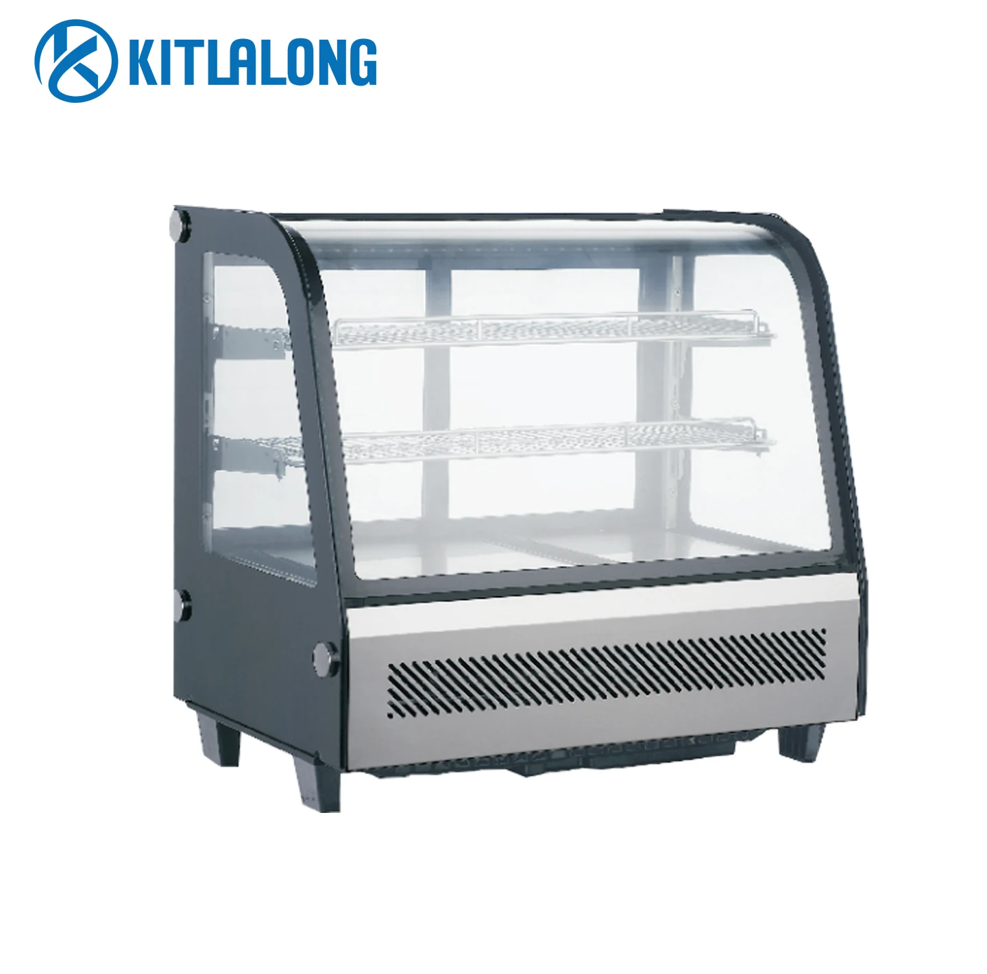 Kitlalong Cafe Cake Cabinet Arc-shaped upright Display Counter Top Showcase Small Cake Freezer Display