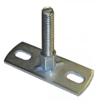 carbon steel galvanized  M8 M10 dual tapper thread female thread rod pipe ceiling flange base hanger backplate with slot hole